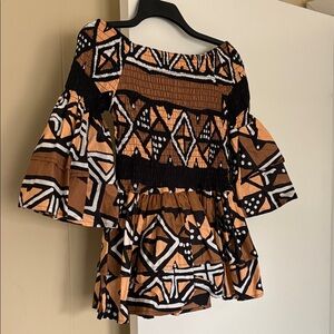 Bohemian Geometric Print Women's Top